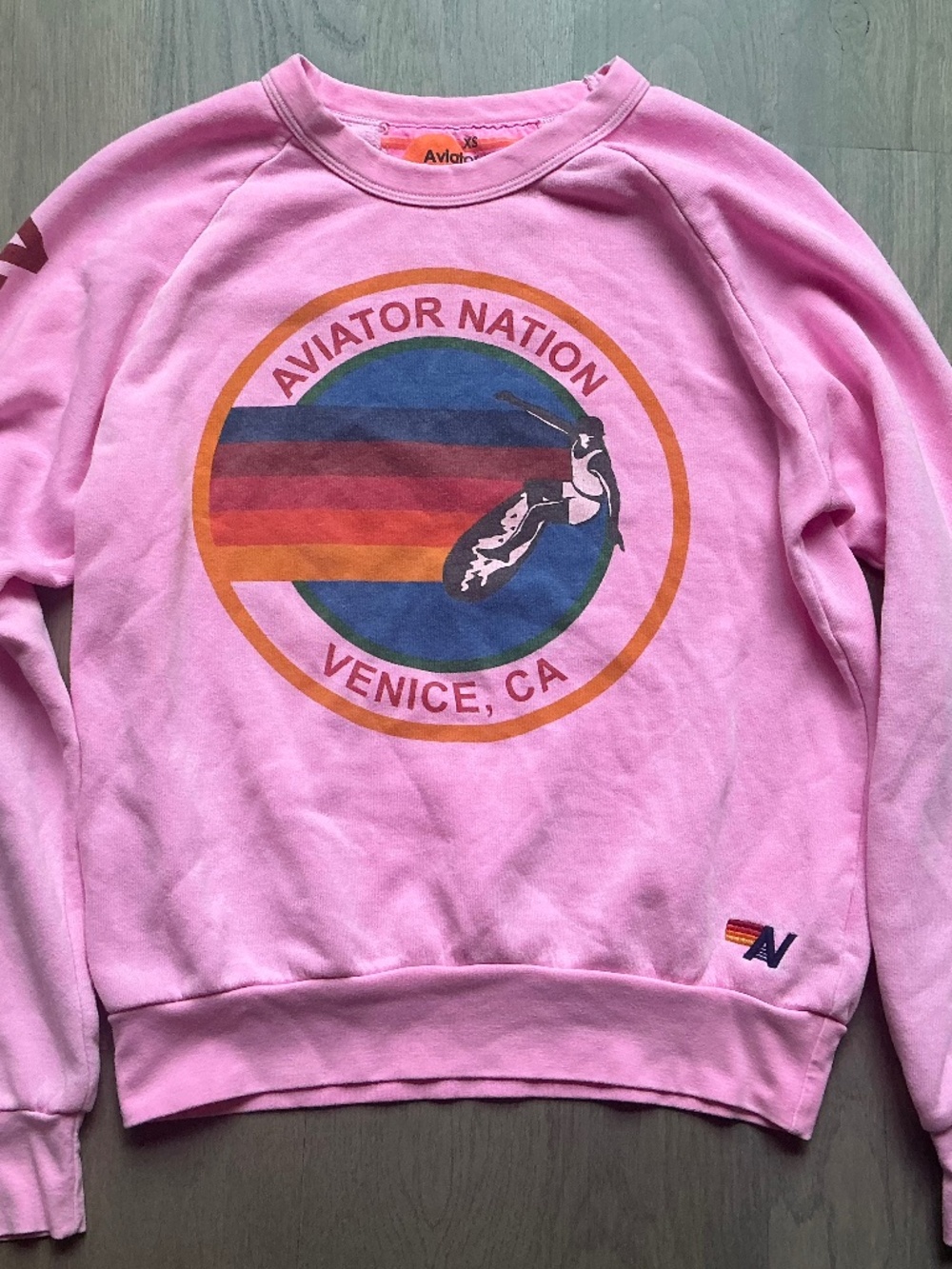 neon pink aviator nation sweatshirt